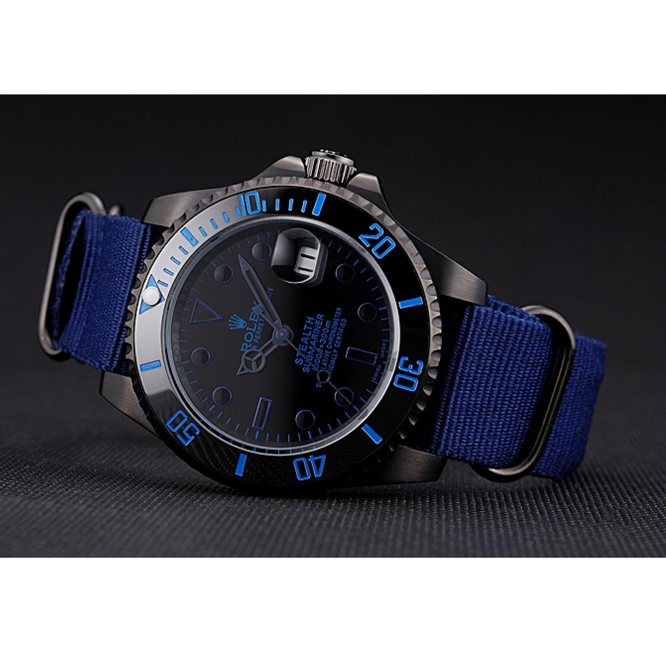 MiroTime 1027 Rolex Stealth Submariner Blue Nylon Strap 622008